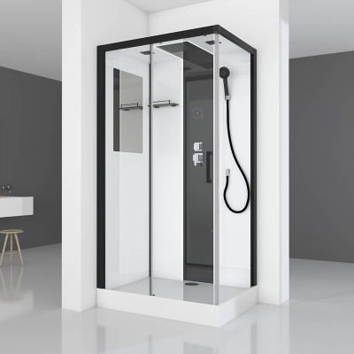 Душевая кабина Black&White Galaxy G8800 профиль Черный задняя стенка Белая