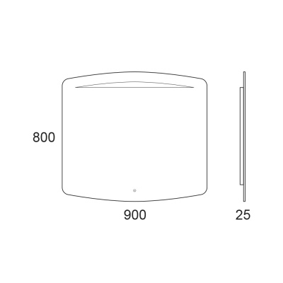 Зеркало Owl 1975 Gotland 90 OW010400 с подсветкой с сенсорным выключателем