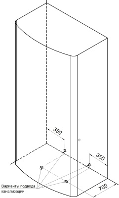 Душевой уголок Radomir Диана 140x95 1-03-1-0-0-0141 с поддоном профиль Белый стекло матовое