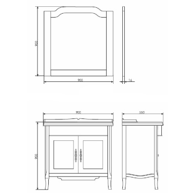 Тумба с раковиной Comforty Версаль 90 3130383 Слоновая кость