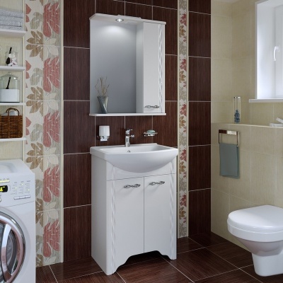 Зеркало со шкафом Runo Лотос 50 R Белое