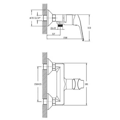 Смеситель для душа Agger Merry A1320000 Хром