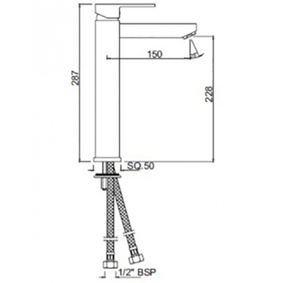 Смеситель для раковины Jaquar Kubix-F KUB-CHR-35009NFB Хром