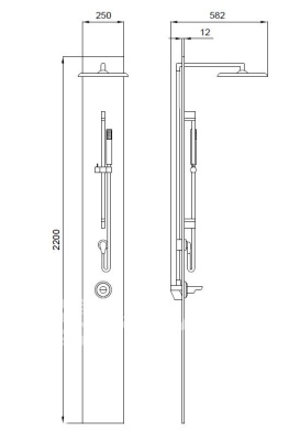 Душевая панель Kolpa San Minimalist 3FT с термостатом Snow White