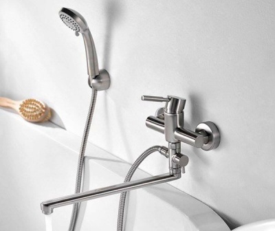 Смеситель для ванны WasserKRAFT Wern 4202L универсальный Хром матовый