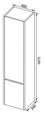 Шкаф пенал Aquanet Лайн 40 164958 подвесной R Белый