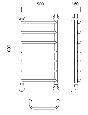 Водяной полотенцесушитель Aquanerzh 00-06A10050 Хром