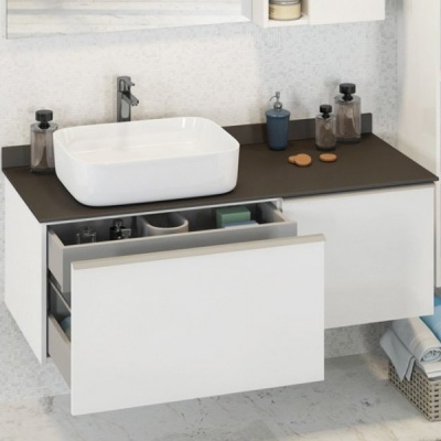 Тумба с раковиной Comforty Милан 120 4136268 подвесная Белая