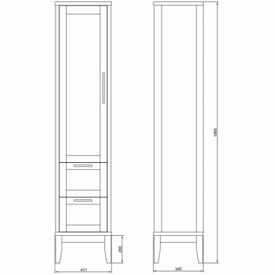 Шкаф пенал ValenHouse Эйвори 40 L AV40_КБL L Белый