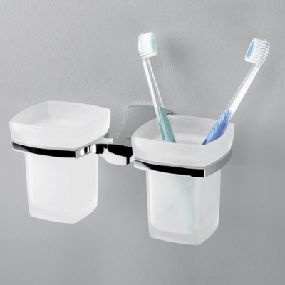 Стакан для зубных щеток WasserKRAFT Wern K-2528D двойной Хром