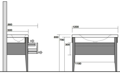 Тумба под раковину Kerasan Bentley 120 Темный ясень (Frassino scuro)