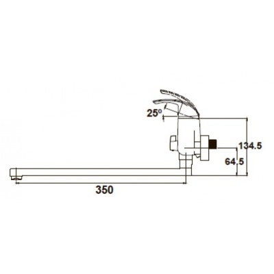 Смеситель для ванны Kaiser Nova 23055В универсальный Хром