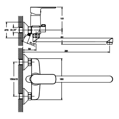 Смеситель для ванны Mixxus Missour 006 Euro MX0503 универсальный Белый матовый