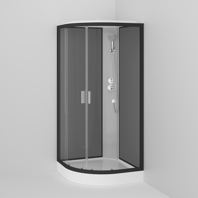 Душевая кабина AM.PM Sense New 90x90 W75C-301-090BT профиль Черный стекло прозрачное