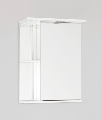 Зеркальный шкаф Style Line Эко стандарт Николь 50 С с подсветкой Белый глянец