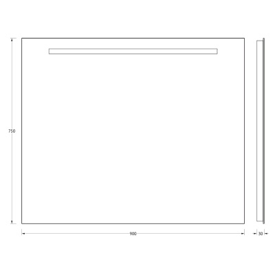 Зеркало Evoform Lumline 75х90 с подсветкой