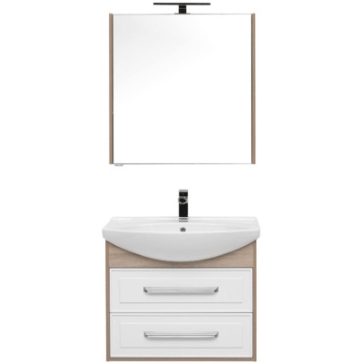 Комплект мебели для ванной Aquanet Остин 65 209014 подвесной Белый глянец Дуб сонома