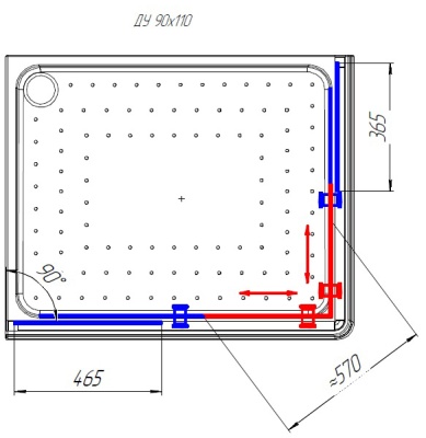 Душевой уголок Radomir 110x90 L 1-03-1-1-0-1221 с поддоном профиль Белый стекло матовое