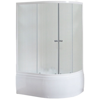Душевой уголок Royal Bath BK 120х80 RB8120BK-C-L с поддоном профиль Белый стекло матовое