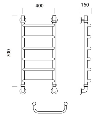 Водяной полотенцесушитель Aquanerzh 00-06A7040 Хром