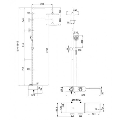 Душевая система Lemark Tropic LM7009C Хром Черный