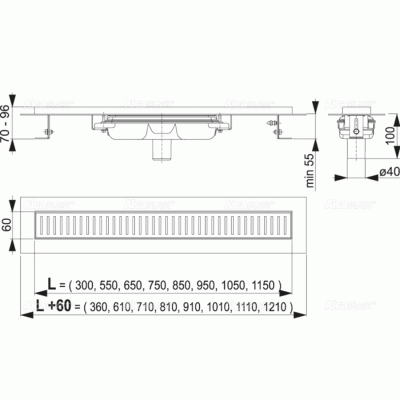 Душевой лоток Alcaplast Low APZ1101-650 без решетки Душевой лоток Alcaplast Low APZ1101-650 без решетки