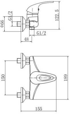 Смеситель для душа Fashun A2003 Хром