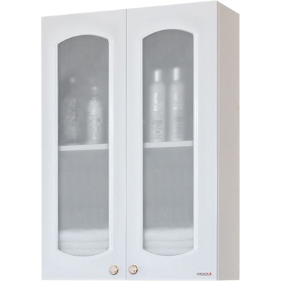 Подвесной шкаф Бриклаер Анна 65 с витражами Белый