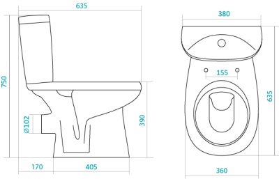 Унитаз Santek Анимо 1.WH30.2.132 с бачком и сиденьем