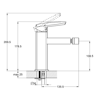 Смеситель для биде G-Lauf LOF2-A033 Хром