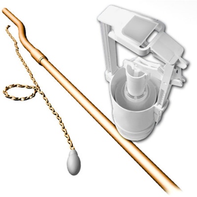 Сливной механизм Artceram Hermitage HEA006 72 с трубой и цепочкой для подвесного бачка бронза