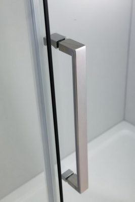Душевой уголок Black&White Stellar Wind S305-900х900 радиальный профиль Серебристый хром стекло прозрачное