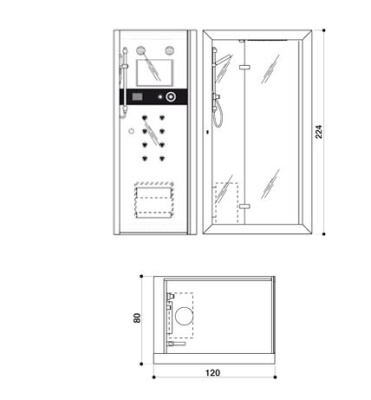 Душевая кабина Jacuzzi Frame 120 Top 9448-256A Белый / хром