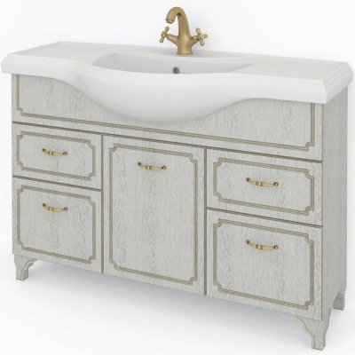 Тумба под раковину Какса-А Патина Классик 120 004494 Бежевая с золотом