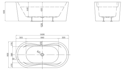 Акриловая ванна BelBagno BB407-1600-800 160х80 без гидромассажа