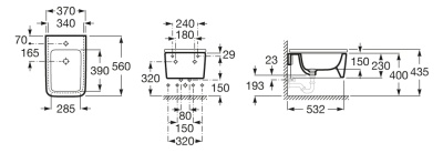 Биде Roca Inspira Square 357535000 подвесное Белое