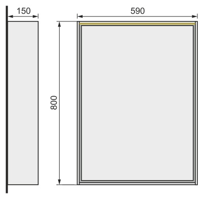 Зеркальный шкаф Raval Frame 60 с подсветкой Белый