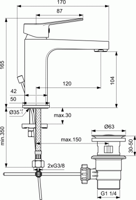 Смеситель для раковины Ideal Standard Entella BC232AA Хром