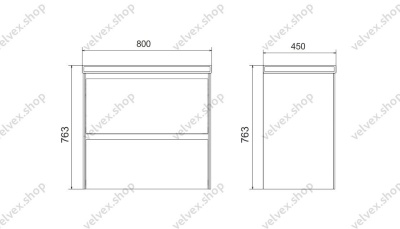 Тумба под раковину Velvex Klaufs 80 tpKLA.80.2Y-616.216 Белая