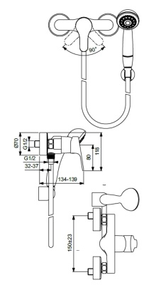 Смеситель для душа Vidima Flow BA224AA Хром