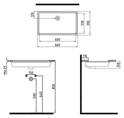 Раковина Bien Infinitum 60 INLA06101FD0W3000 Белая