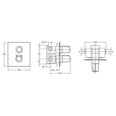 Смеситель для душа Jacob Delafon Symbol E71688-CP с термостатом Хром
