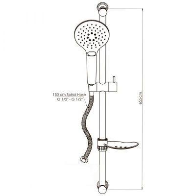 Душевой гарнитур GPD DST57-S Черный матовый