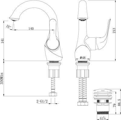 Смеситель Lemark Swan  LM5406BG для раковины