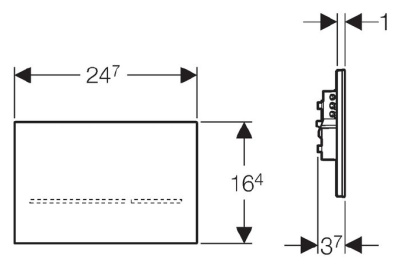 Клавиша смыва Geberit Sigma 80 116.090.SG.1 Чёрная