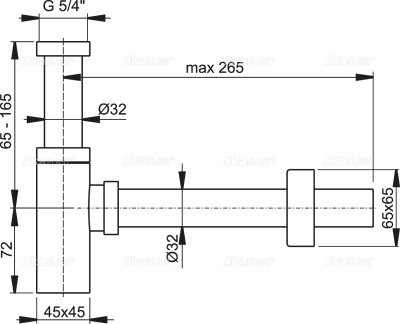Сифон для раковины Alcaplast A401 Хром