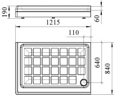 Акриловый поддон для душа Radomir Верчелли 121x84x19 L 1-11-0-1-0-012 Белый