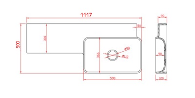 Раковина Montebianco Monza Uno 112 12251 Белая
