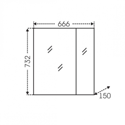 Зеркальный шкаф СанТа Стандарт 70 с подсветкой Белый