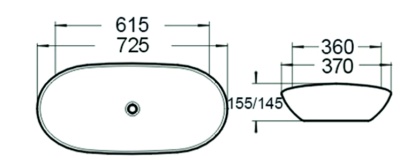 Раковина SantiLine 62 SL-1025 Белая